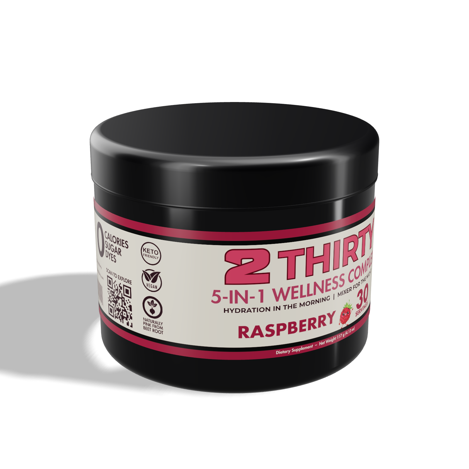 2THIRTY Raspberry tub, three-quarter angle