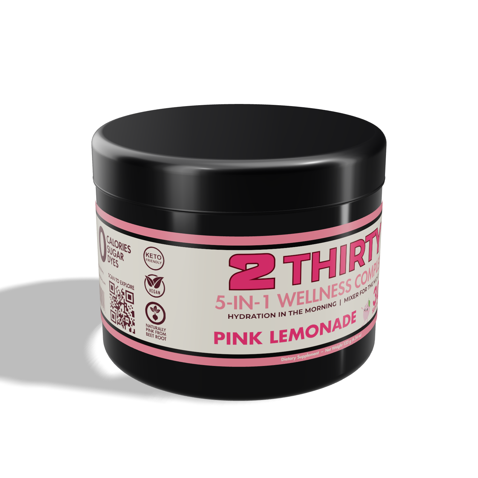 2THIRTY Pink Lemonade tub, three-quarter angle